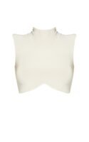 Shape Stone Slinky Sleeveless High Neck Crop Top