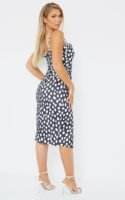 Black Dalmatian Frill Detail Wrap Midi Dress