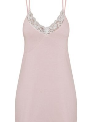 Pink Lace Trim Soft Jersey Nightie