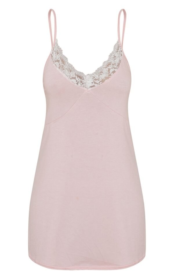 Pink Lace Trim Soft Jersey Nightie