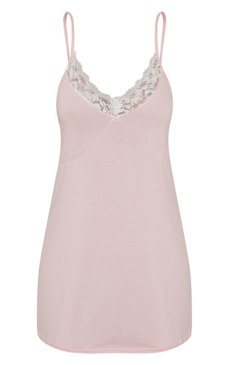 Pink Lace Trim Soft Jersey Nightie