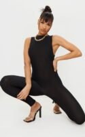 Black High Neck Sleeveless Jumpsuit