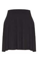 Black Basic Jersey Skater Skirt