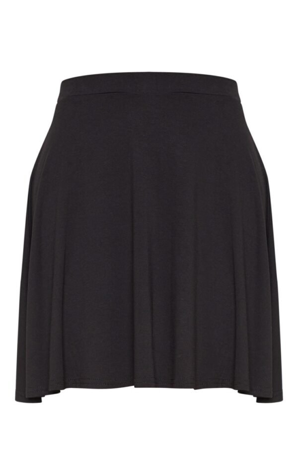 Black Basic Jersey Skater Skirt