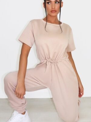 Stone Sweat Short Sleeve Jumpsuit Joggers