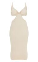 Nude Strappy Cut Out Knot Detail Midi Dress